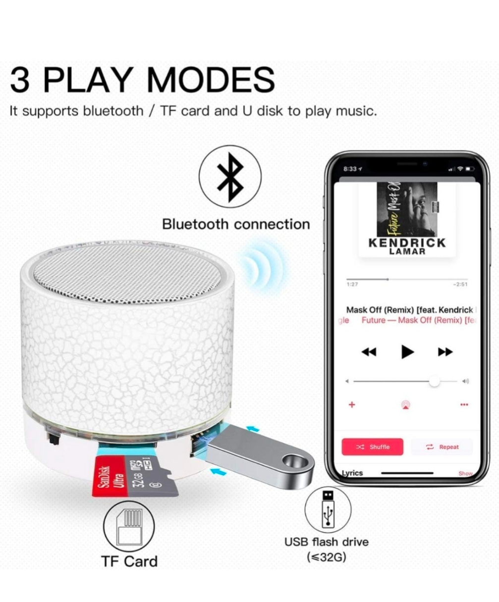 Bluetooth mini speaker play modes including Bluetooth TF card and USB