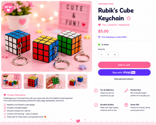 Colorful cube puzzle keychains