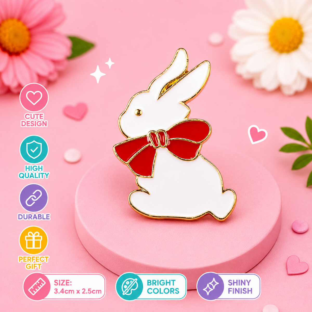 Bunny enamel pin