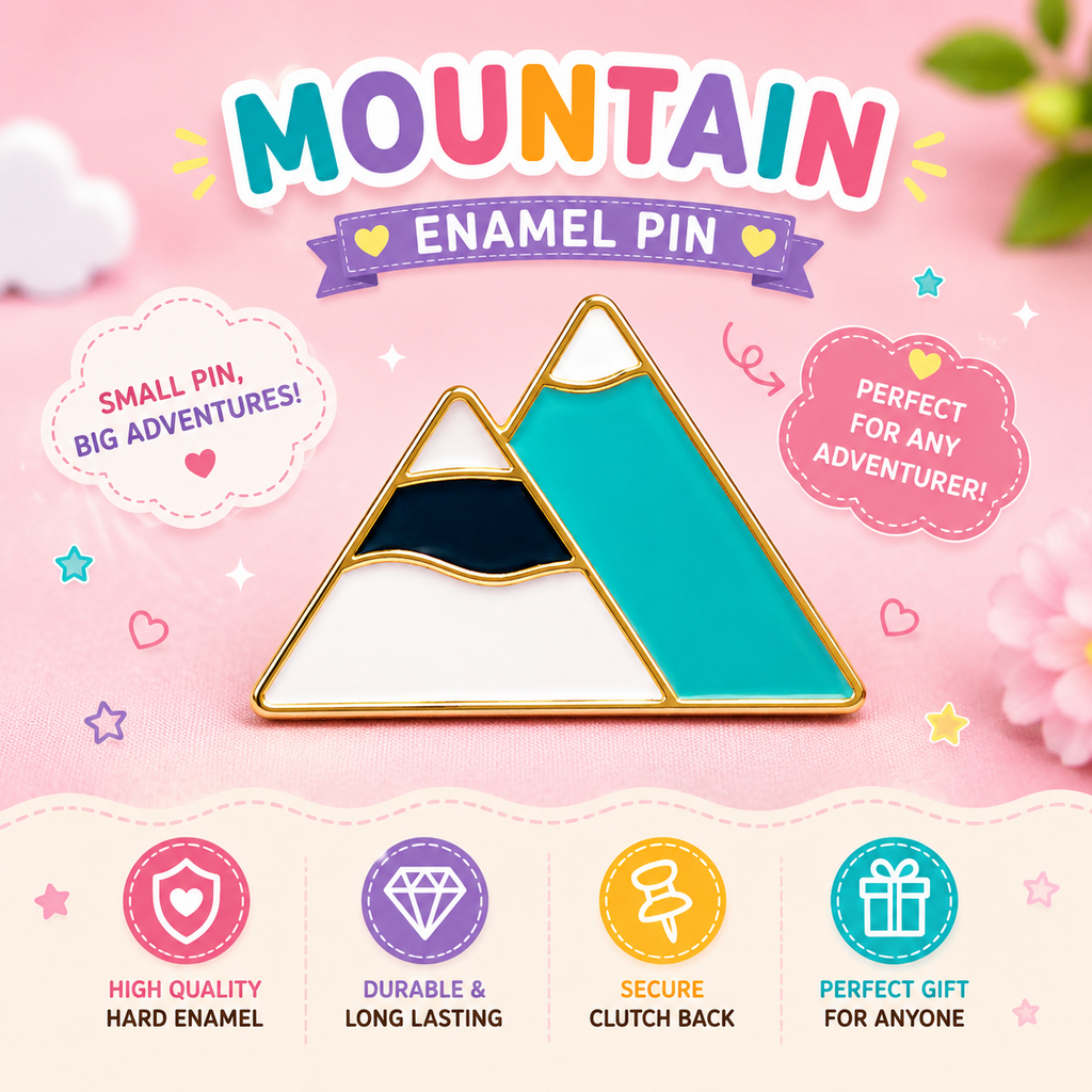 Mountain enamel pin