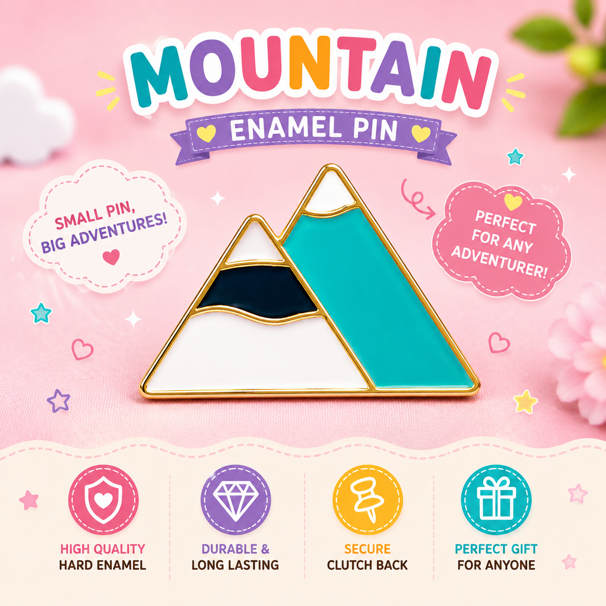 Mountain enamel pin