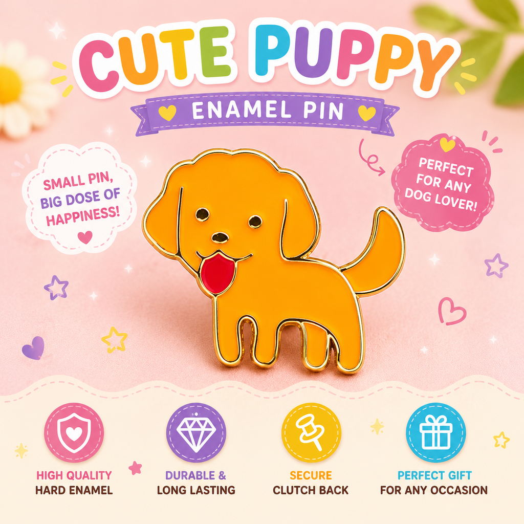 Puppy enamel pin