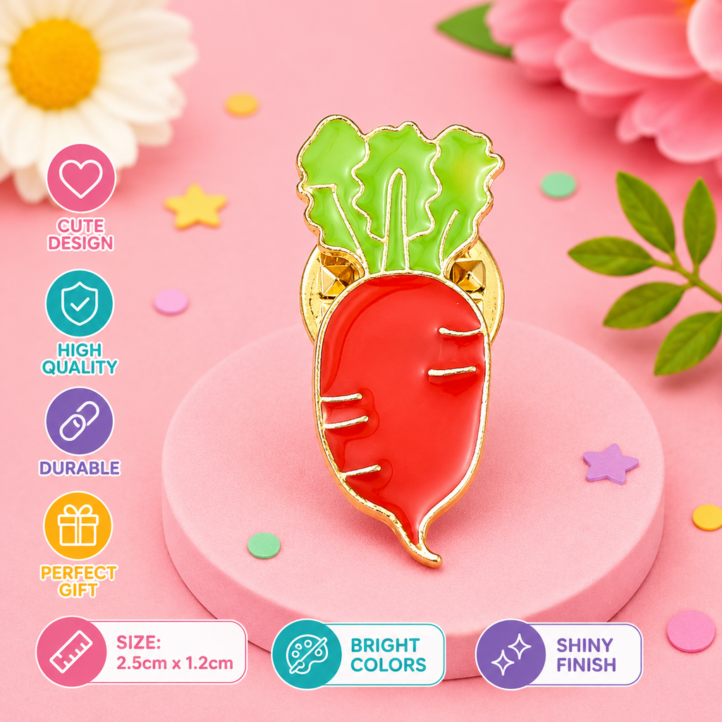 Radish enamel pin