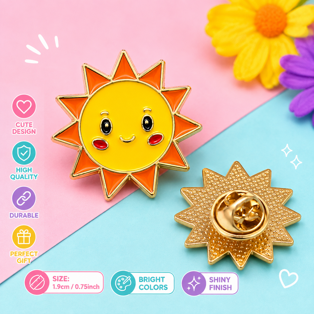 Sun enamel pin