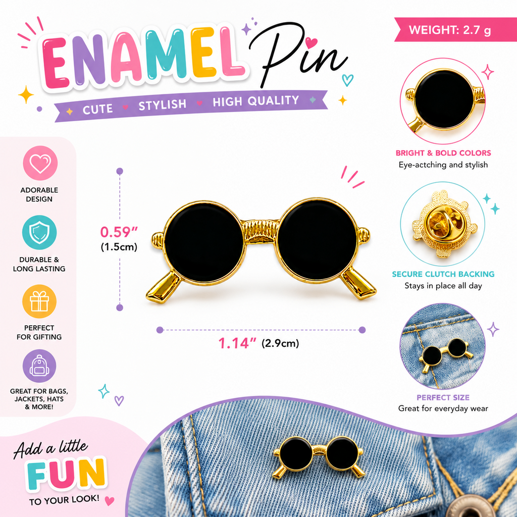 Sunglasses enamel pin