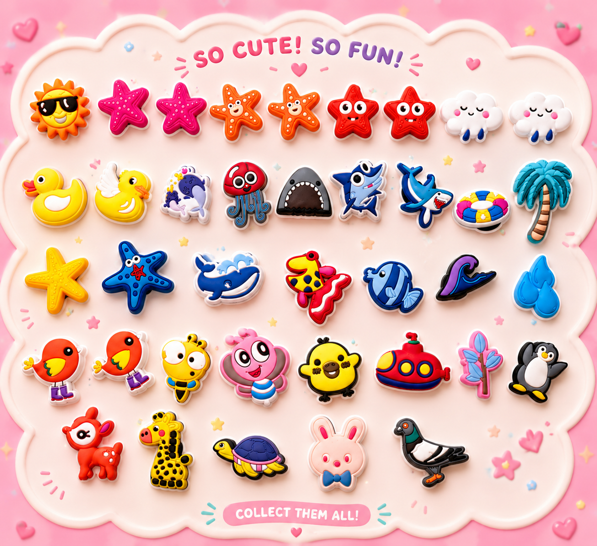Ocean & Animal Shoe Charms – Pick Your Number