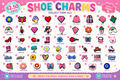 Colorful shoe charms catalog numbered 1 through 53