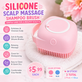 Silicone scalp massage shampoo brush in pink and blue