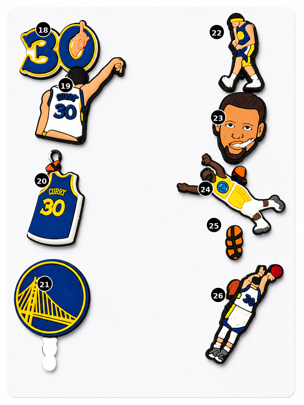 Sports Croc Charms designs 18 through 26